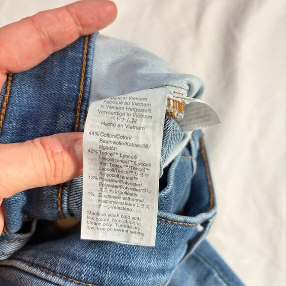 Madewell womens medium wash 11" high rise skinny jeans.  Size 27. - Picture 2 of 5